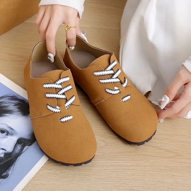 Womens Loafers Shoes Round Toe Low Heels Autumn Footwear Slip-on Retro Lace Up Anti-slip Flats Autumn Outdoor Versatile Fashion
Womens Loafers Shoes Round Toe Low Heels Autumn Footwear Slip-on Retro Lace Up Anti-slip Flats Autumn Outdoor Versatile Fashion