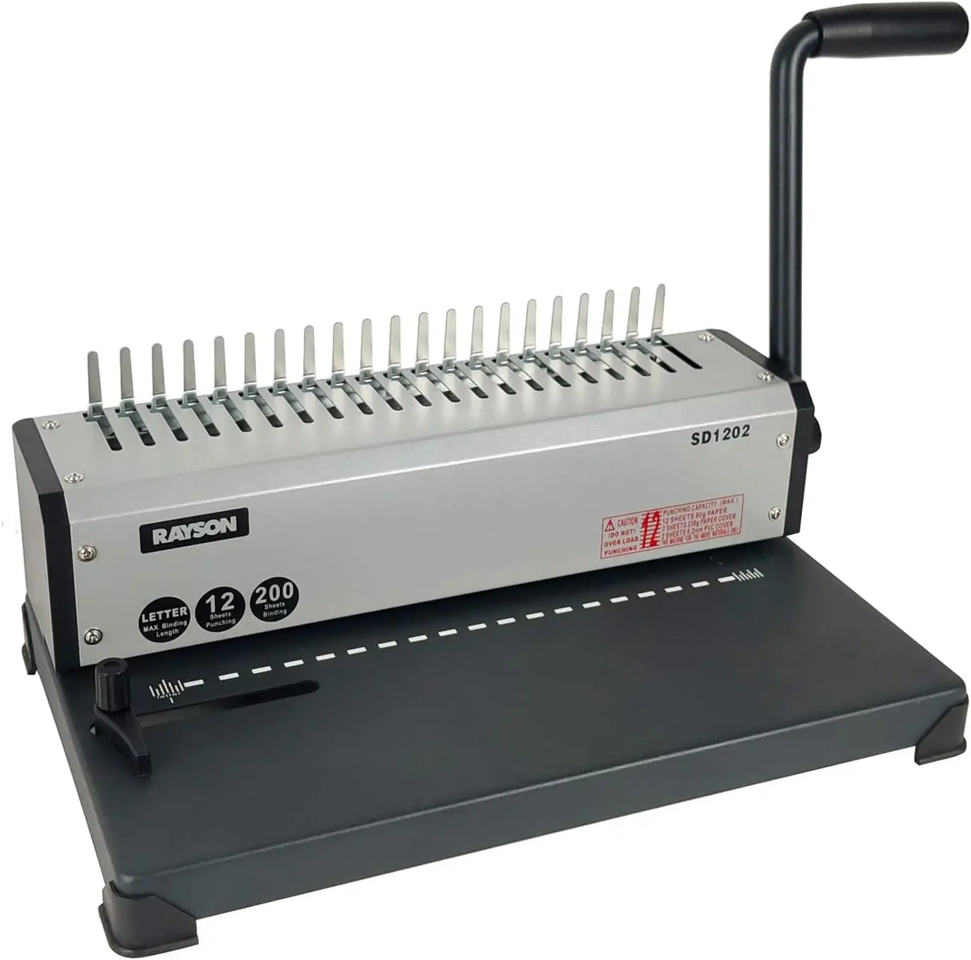 19-Hole Comb Binding Machine, Letter Size, Manual Punch 10 Sheets, Binds 200 Sheets with 22mm Comb
19-Hole Comb Binding Machine, Letter Size, Manual Punch 10 Sheets, Binds 200 Sheets with 22mm Comb