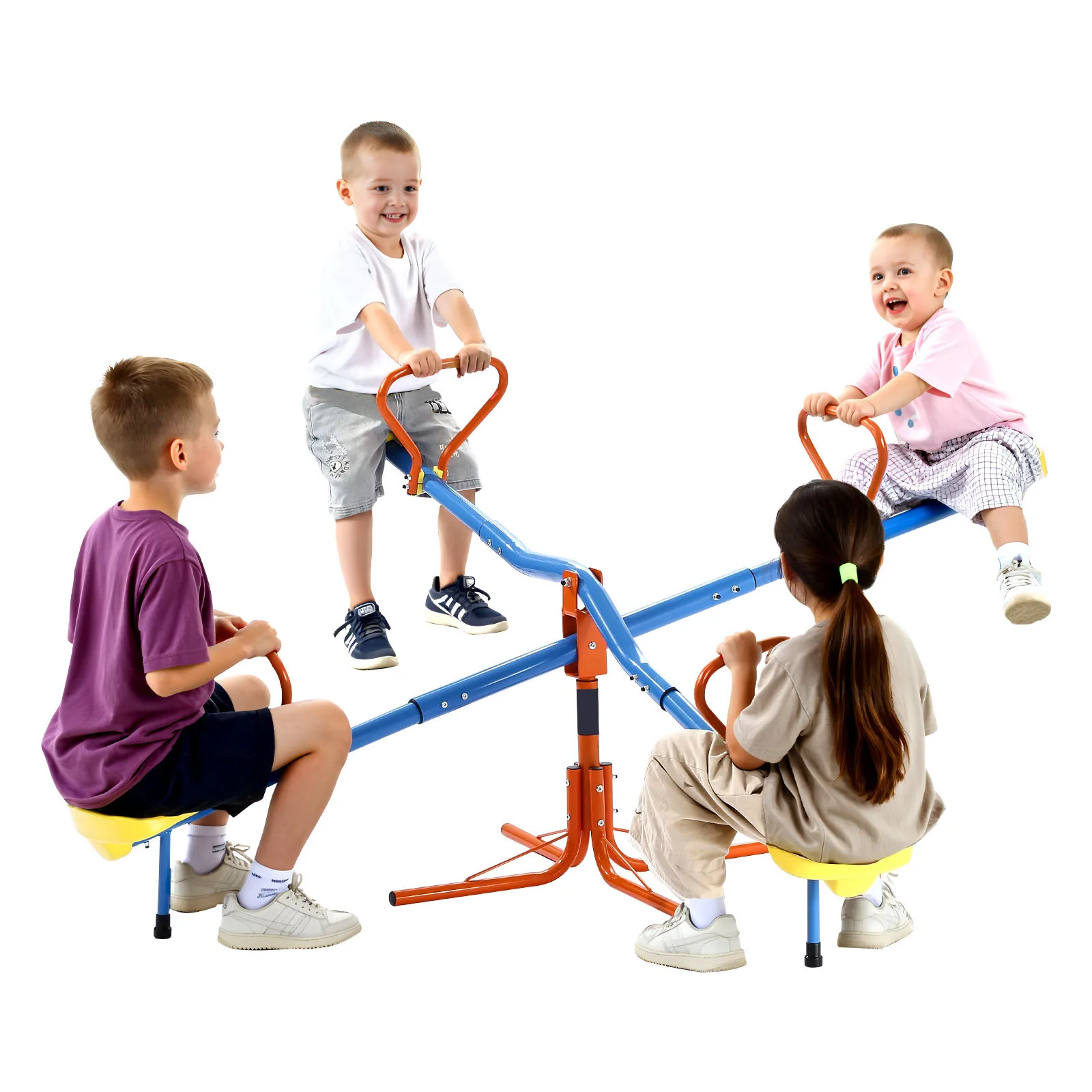 SucceBuy 4 Seats Kids Seesaw Sit & Spin Teeter Totter with 4-prong Support Legs & 360° Rotating Children Outdoor Play Equipment
SucceBuy 4 Seats Kids Seesaw Sit & Spin Teeter Totter with 4-prong Support Legs & 360° Rotating Children Outdoor Play Equipment