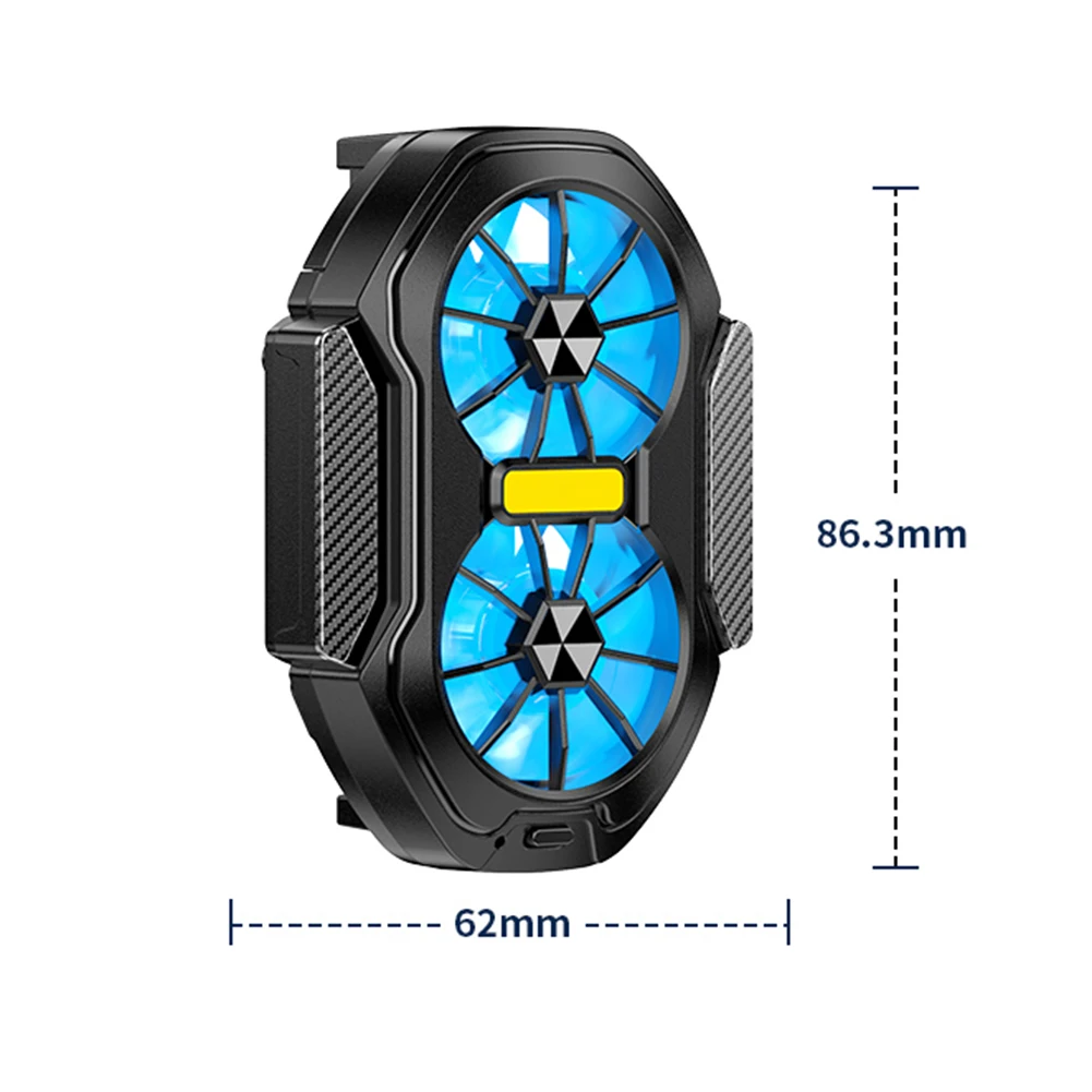 Dual Fan Portable Game Heat Sink Plug-in/Rechargeable Phone Cooler Air Cooling with Blue Light for Iphone Xiaomi Huawei Samsung
Dual Fan Portable Game Heat Sink Plug-in/Rechargeable Phone Cooler Air Cooling with Blue Light for Iphone Xiaomi Huawei Samsung