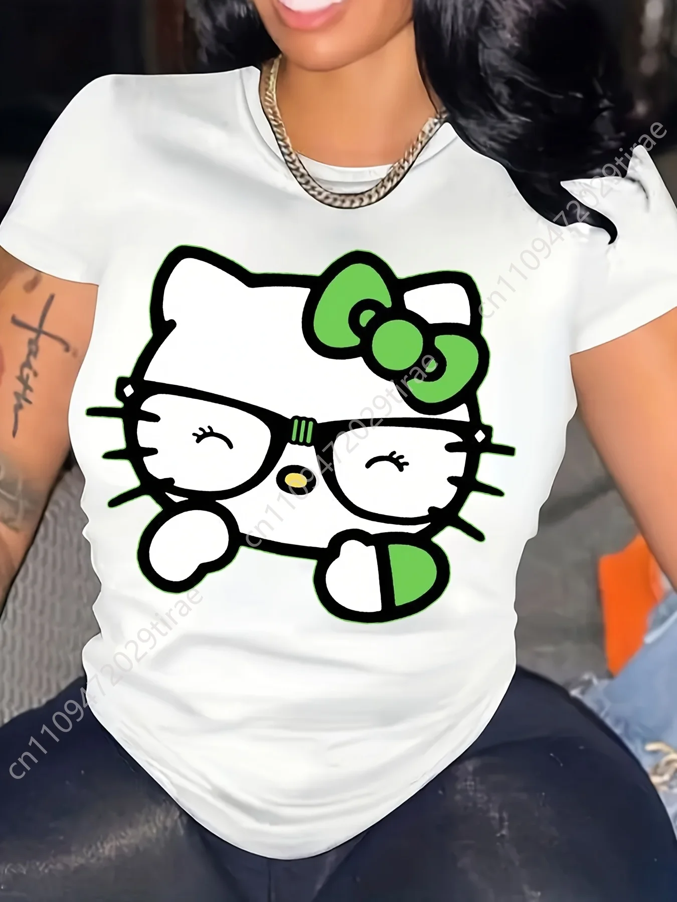 Sanrio Hello Kitty Women T-Shirt New Year Outfit Cute Hello Kitty Face Shamrock Print Cosplay
Sanrio Hello Kitty Women T-Shirt New Year Outfit Cute Hello Kitty Face Shamrock Print Cosplay