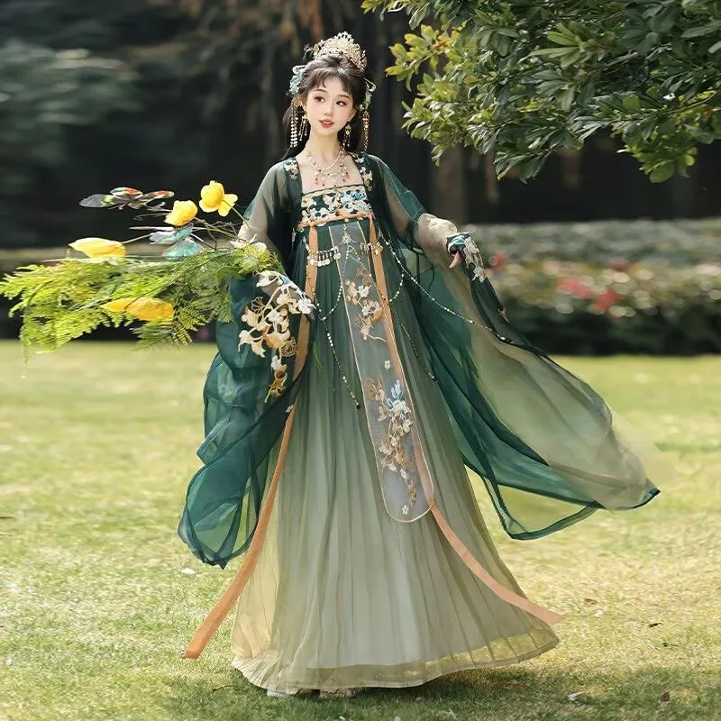 Chinese Hanfu Dress Women Halloween Carnival Cosplay Costume Traditional Tang Dynasty Embroidered Green&Yellow Hanfu Dress
Chinese Hanfu Dress Women Halloween Carnival Cosplay Costume Traditional Tang Dynasty Embroidered Green&Yellow Hanfu Dress
