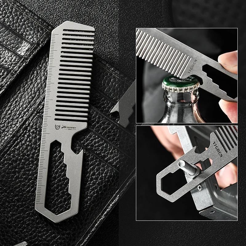 New Titanium Alloy Comb Multi Functional Bottle Opener Portable Titanium Alloy EDC Small Tool
New Titanium Alloy Comb Multi Functional Bottle Opener Portable Titanium Alloy EDC Small Tool