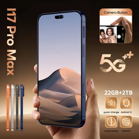 New Global Edition Original I17 Pro Max Android 15 Smart 5G Dual Card 22GB+2TB Facial Recognition Function 8000mAh Battery