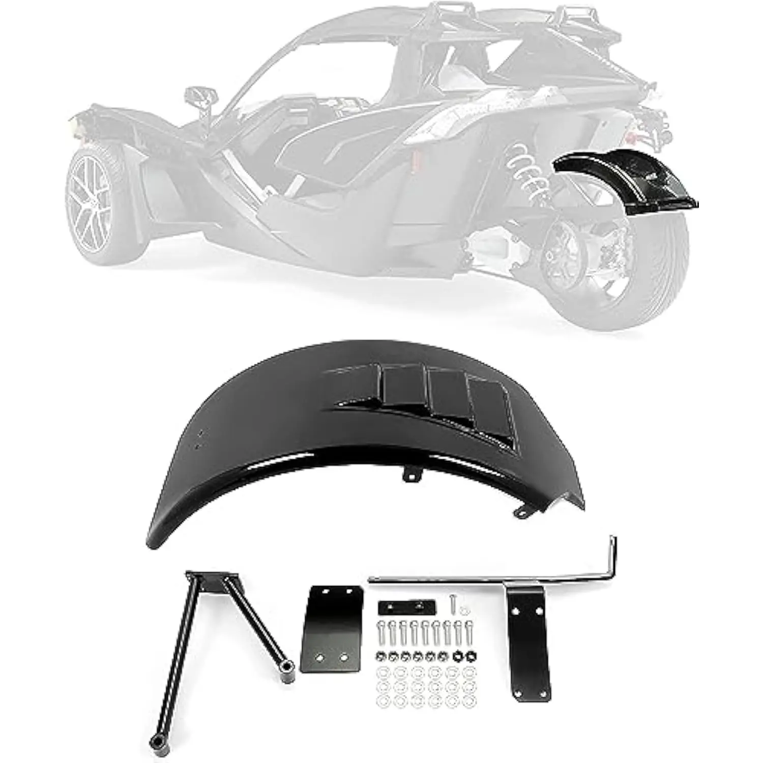 Rear Fender Compatible with 2015-2019 Polaris Slingshot Base SL SE Model Bagger Hugger Style Fiberglass Painted Black
Rear Fender Compatible with 2015-2019 Polaris Slingshot Base SL SE Model Bagger Hugger Style Fiberglass Painted Black