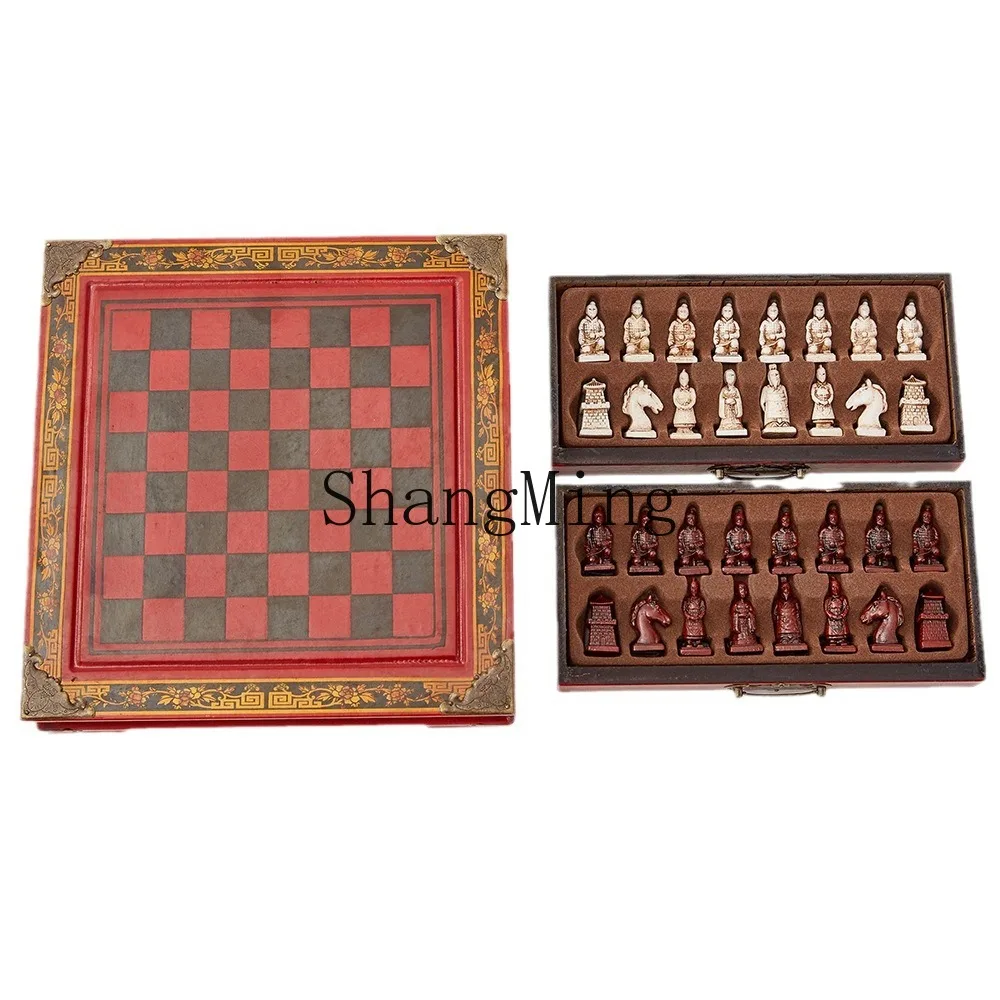 PYH antique chess trumpet wooden desktop Xi'an Terracotta Warriors three-dimensional characters chess pieces puzzle
PYH antique chess trumpet wooden desktop Xi'an Terracotta Warriors three-dimensional characters chess pieces puzzle