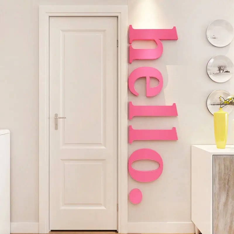Hello English 3D Wall Stickers Acrylic Material Office Stickers Shops Room Bedroom Door Decoration Wallpaper Posters Decor
Hello English 3D Wall Stickers Acrylic Material Office Stickers Shops Room Bedroom Door Decoration Wallpaper Posters Decor