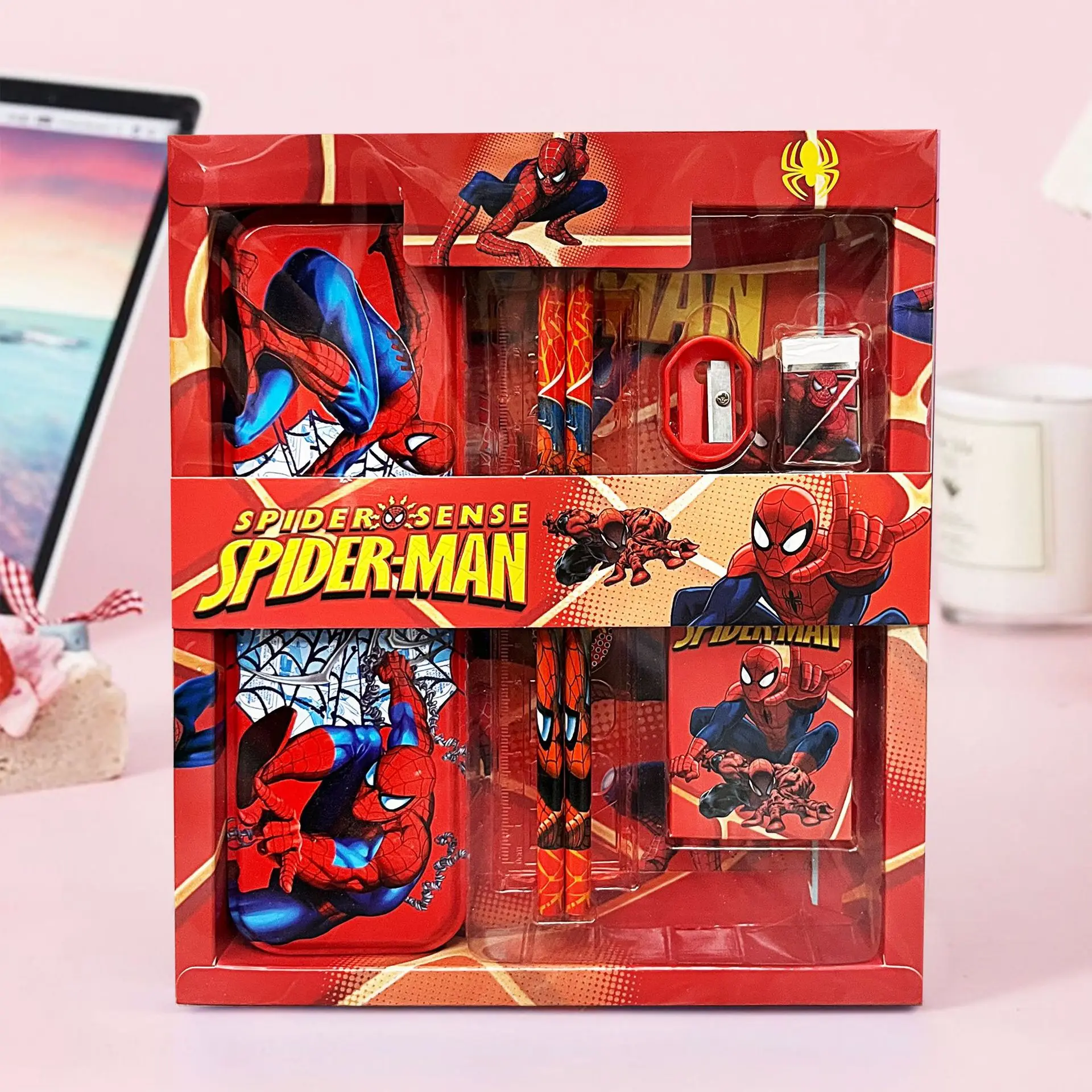 Cartoom Spiderman Stationery Sets 7Pcs/set Cute Anime Eraser Pencil Pencil Case Sharpener Student School Supplies Gifts Box
Cartoom Spiderman Stationery Sets 7Pcs/set Cute Anime Eraser Pencil Pencil Case Sharpener Student School Supplies Gifts Box