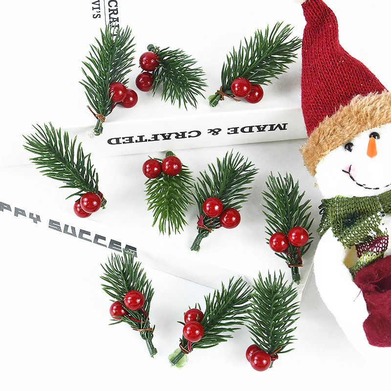 10pcs Christmas Artificial Pine Needles Fake Pine Branches with Berry Christmas Tree Ornaments Xmas Gift Decor DIY Wreath Supply
10pcs Christmas Artificial Pine Needles Fake Pine Branches with Berry Christmas Tree Ornaments Xmas Gift Decor DIY Wreath Supply