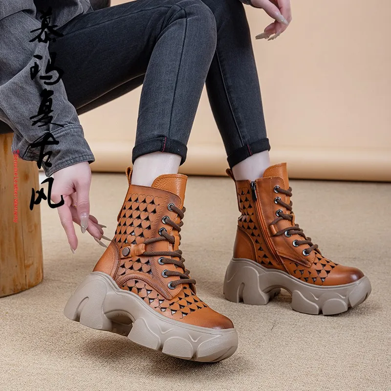 Trendy Roman Style High-Top Women's Sandals Head Layer Cowhide Hollow out Design Spring Summer Fashion Casual Footwear
Trendy Roman Style High-Top Women's Sandals Head Layer Cowhide Hollow out Design Spring Summer Fashion Casual Footwear