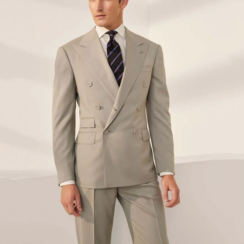 Elegant Suits for Men Double Breasted 2 Pieces Jacket Pants Blazers Sets Slim Fit Smart Business Banquet Party Male Clothing
Elegant Suits for Men Double Breasted 2 Pieces Jacket Pants Blazers Sets Slim Fit Smart Business Banquet Party Male Clothing