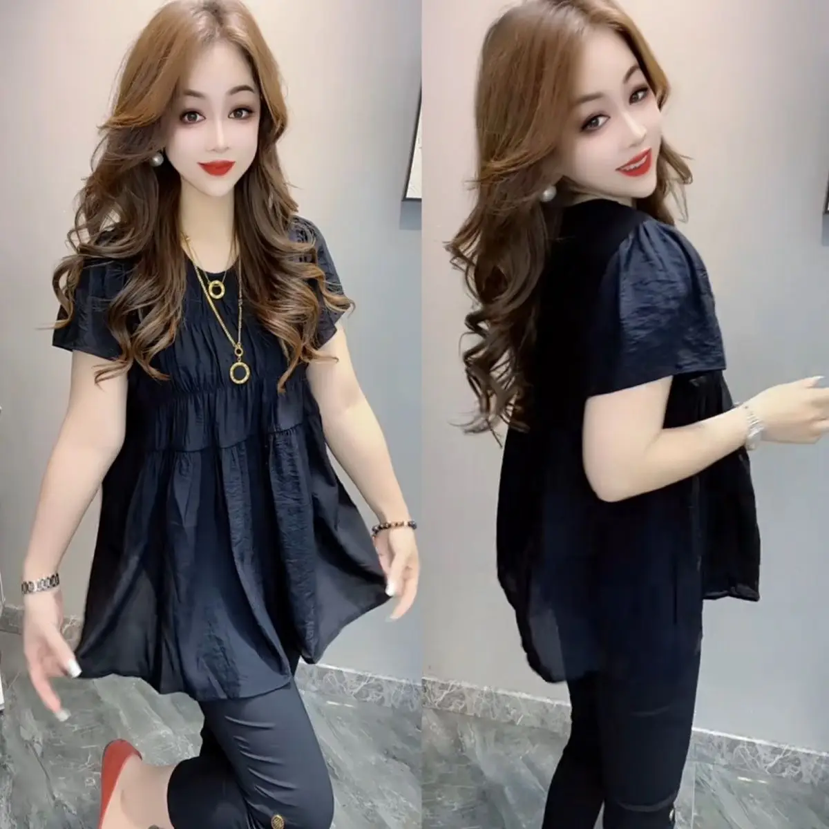 Korean Version O-neck Ruffled Puff Sleeve Chiffon Shirt Women Design Sense Niche Western-style Chic Trendy Small Shirts A595
Korean Version O-neck Ruffled Puff Sleeve Chiffon Shirt Women Design Sense Niche Western-style Chic Trendy Small Shirts A595