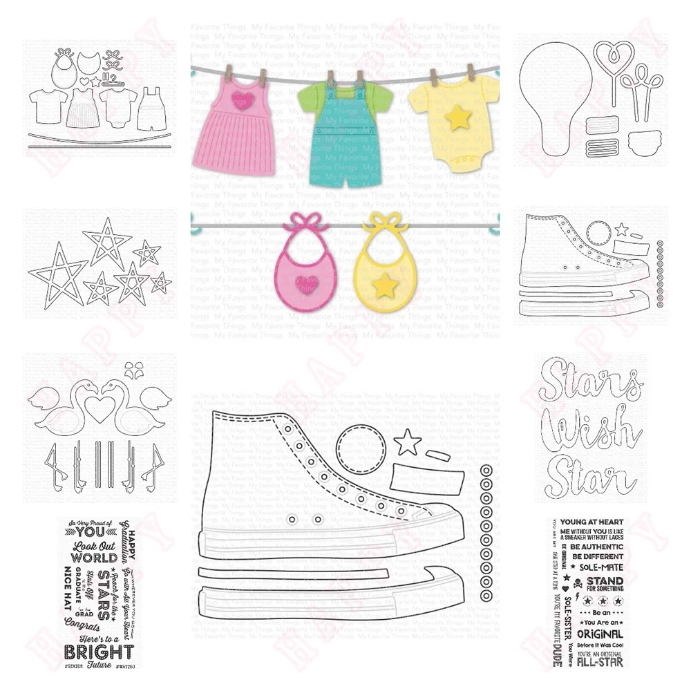 Lucky Stars Die Metal Cutting Dies Clear Stamps for DIY Scrapbook Craft Card Decoration Stars and Wishes High Top Welcome, Baby
Lucky Stars Die Metal Cutting Dies Clear Stamps for DIY Scrapbook Craft Card Decoration Stars and Wishes High Top Welcome, Baby
