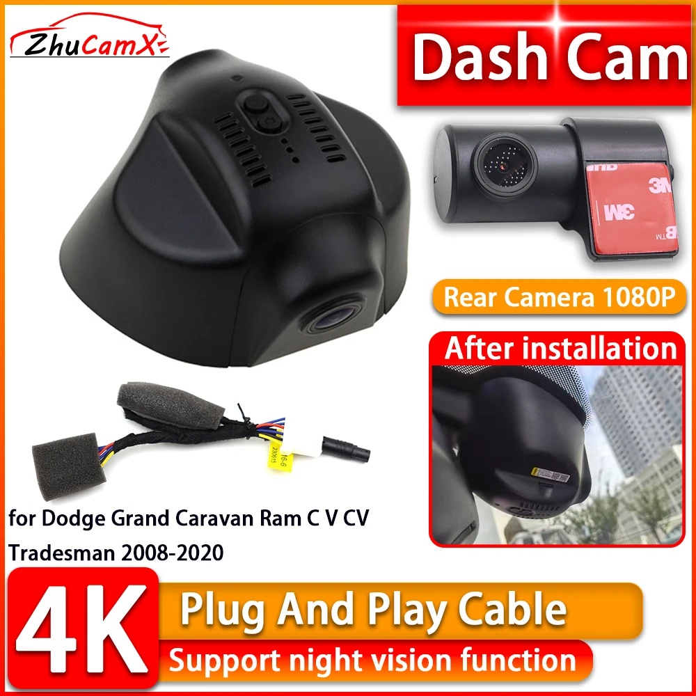 Wiifi 4K Dash Cam for Dodge Grand Caravan Ram C V CV Tradesman 2008-2020 DVR Front Rear Car Camera Plug and Play Video Recorder
Wiifi 4K Dash Cam for Dodge Grand Caravan Ram C V CV Tradesman 2008-2020 DVR Front Rear Car Camera Plug and Play Video Recorder