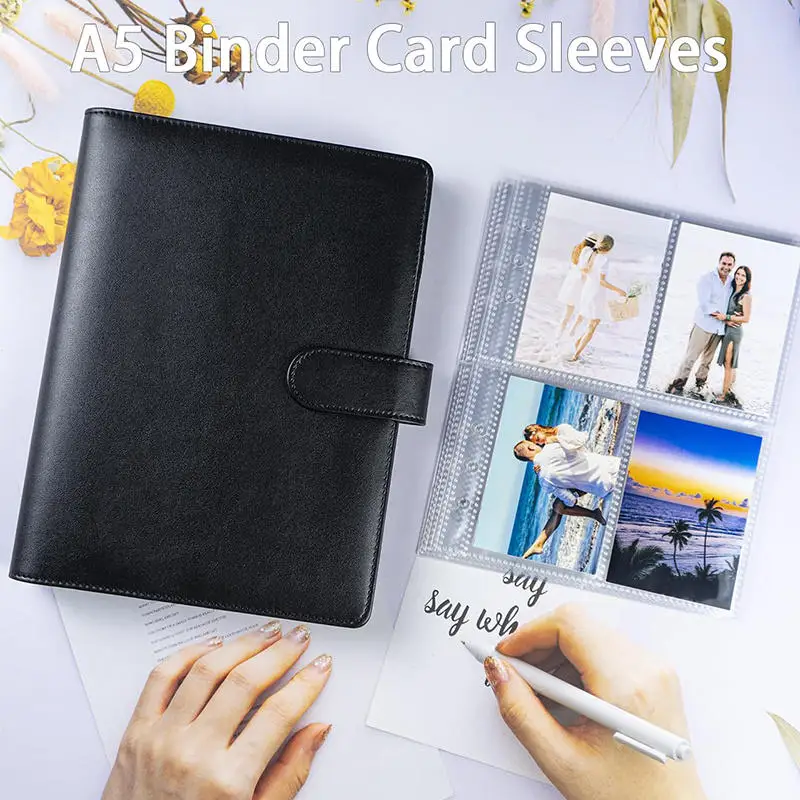 A5 Notebook Photocard Binder with 4 Pockets Sleeves, 6 Ring PU Leather Binder Loose Leaf Personal Organizer Photo Binder Book
A5 Notebook Photocard Binder with 4 Pockets Sleeves, 6 Ring PU Leather Binder Loose Leaf Personal Organizer Photo Binder Book
