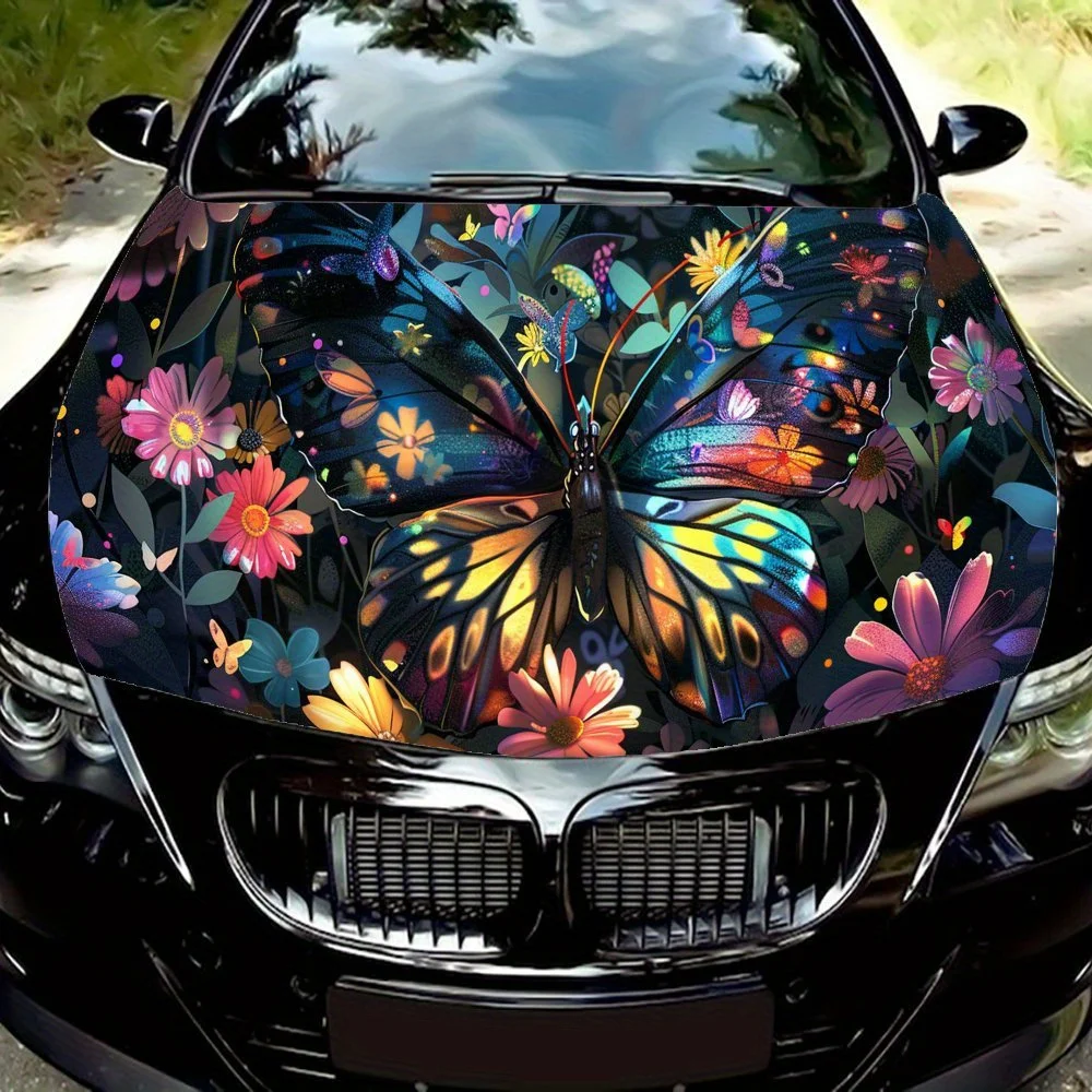 Colorful Flowers Fluttering Butterflies Car Hood Vinyl Wraps Sticker, Car Engine Decal, Waterproof Self-adhesive Car Packaging C
Colorful Flowers Fluttering Butterflies Car Hood Vinyl Wraps Sticker, Car Engine Decal, Waterproof Self-adhesive Car Packaging C