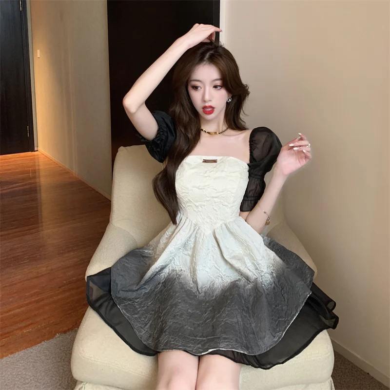 2024 Gradient Color Mini Dress Women Elegant Mesh Puff Sleeve High Waist Vestido De Mujer Korean Fashion Sweet Dresses
2024 Gradient Color Mini Dress Women Elegant Mesh Puff Sleeve High Waist Vestido De Mujer Korean Fashion Sweet Dresses