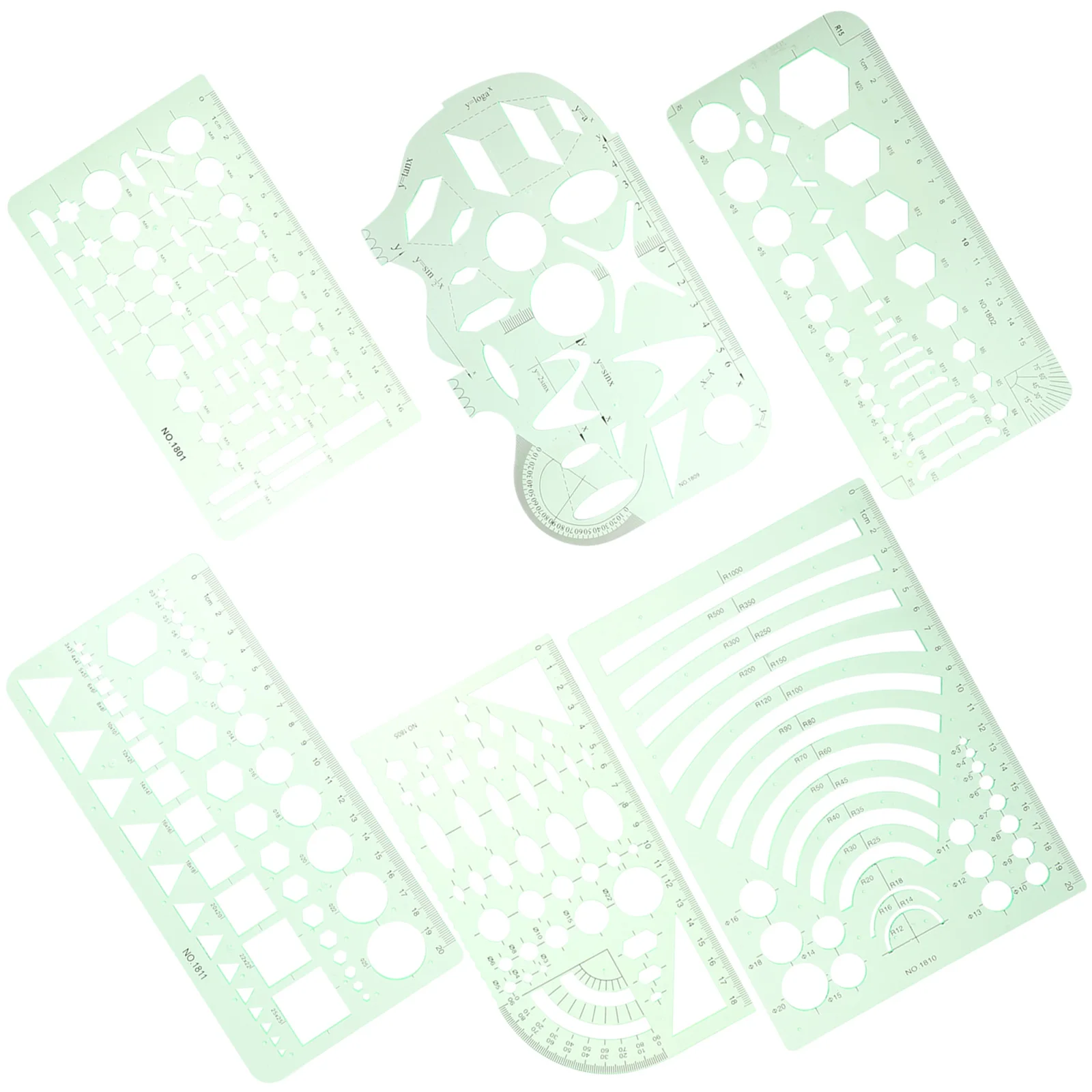 6 Pieces Drafting Templates Set Green Transparent Plastic Metric Ruler Centimeters Measurement for School Office Design Home
6 Pieces Drafting Templates Set Green Transparent Plastic Metric Ruler Centimeters Measurement for School Office Design Home