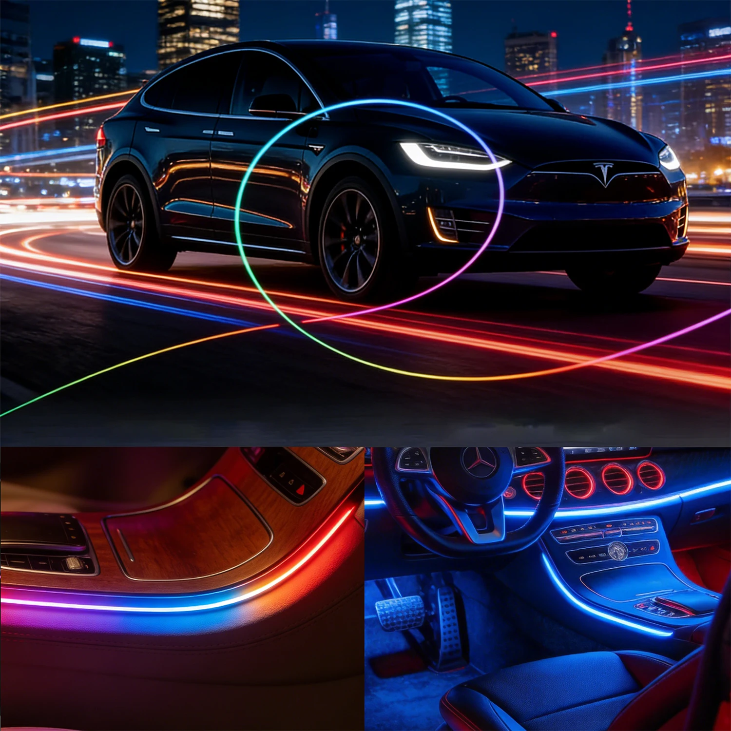 18 in1 LED Ambient Light Car Interior Symphony FullColor Streamer RGB 64Color Hidden Acrylic Strip Decoration Atmosphere Lamp
18 in1 LED Ambient Light Car Interior Symphony FullColor Streamer RGB 64Color Hidden Acrylic Strip Decoration Atmosphere Lamp