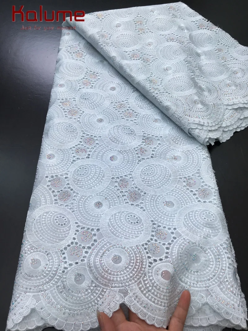 Kalume African Cotton Lace Fabric Nigerian Eembroidery with Stones Swiss Voile Lace Fabric for Sewing Women Party Dresses F4232
Kalume African Cotton Lace Fabric Nigerian Eembroidery with Stones Swiss Voile Lace Fabric for Sewing Women Party Dresses F4232