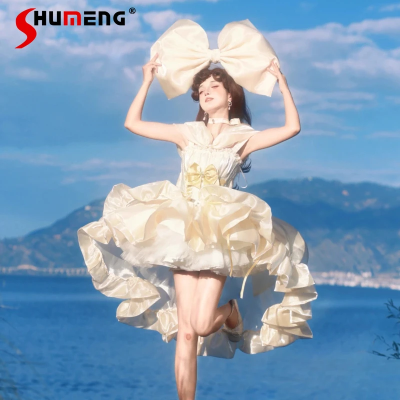 High-end Birthday Party Dress Ladies Lolita Princess Ball Gown Dress Sweet Cute Elegant Short Dresses for Women Summer 2025 New
High-end Birthday Party Dress Ladies Lolita Princess Ball Gown Dress Sweet Cute Elegant Short Dresses for Women Summer 2025 New