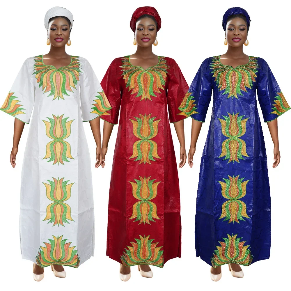 Plus Size African Clothes for Women 2025 New African Dashiki Ankara Embroidery Robe Bazin Design Wedding Party Dresses
Plus Size African Clothes for Women 2025 New African Dashiki Ankara Embroidery Robe Bazin Design Wedding Party Dresses