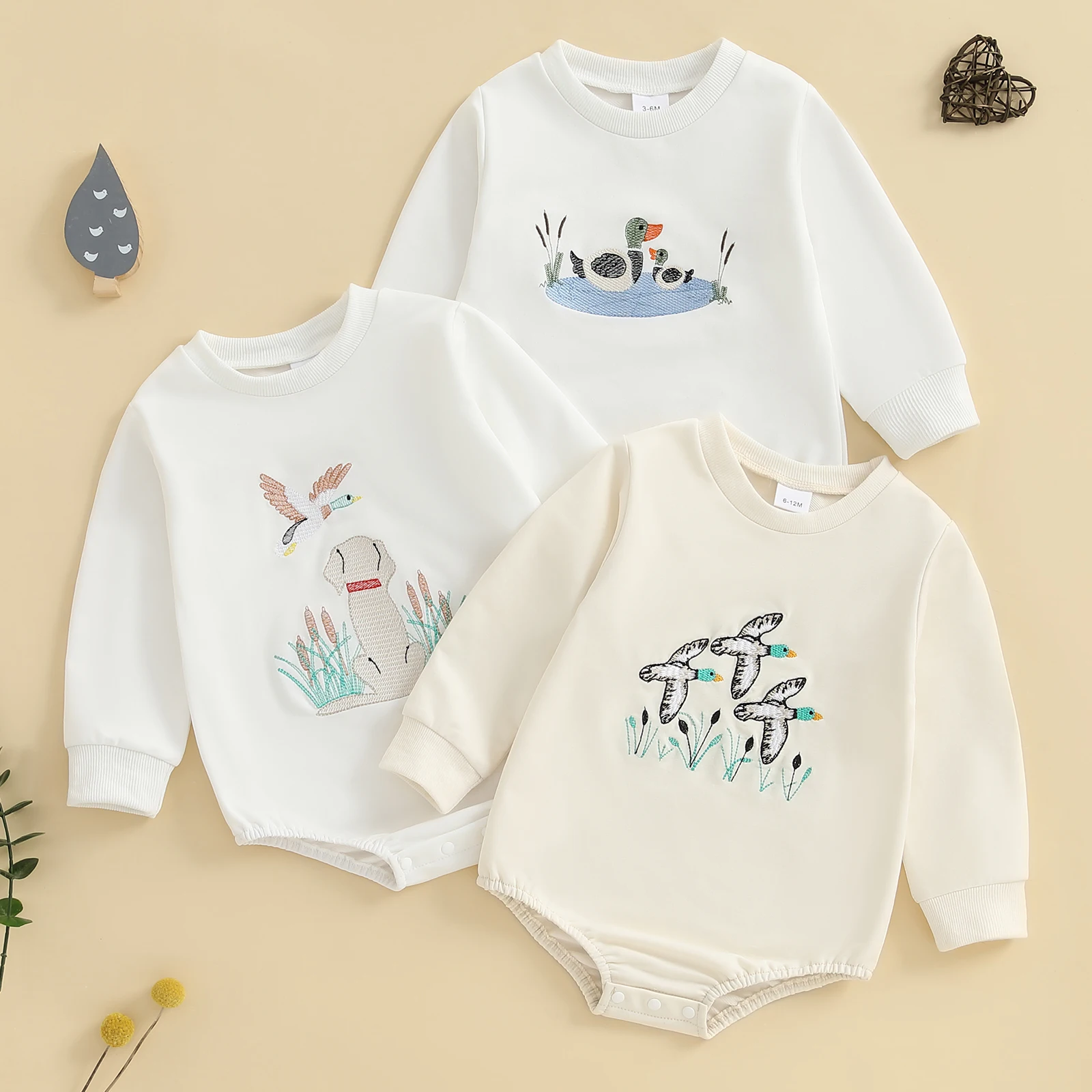 Lioraitiin Baby Boys Autumn Jumpsuit Long Sleeve Crewneck Duck Embroidery Sweatshirt Romper
Lioraitiin Baby Boys Autumn Jumpsuit Long Sleeve Crewneck Duck Embroidery Sweatshirt Romper