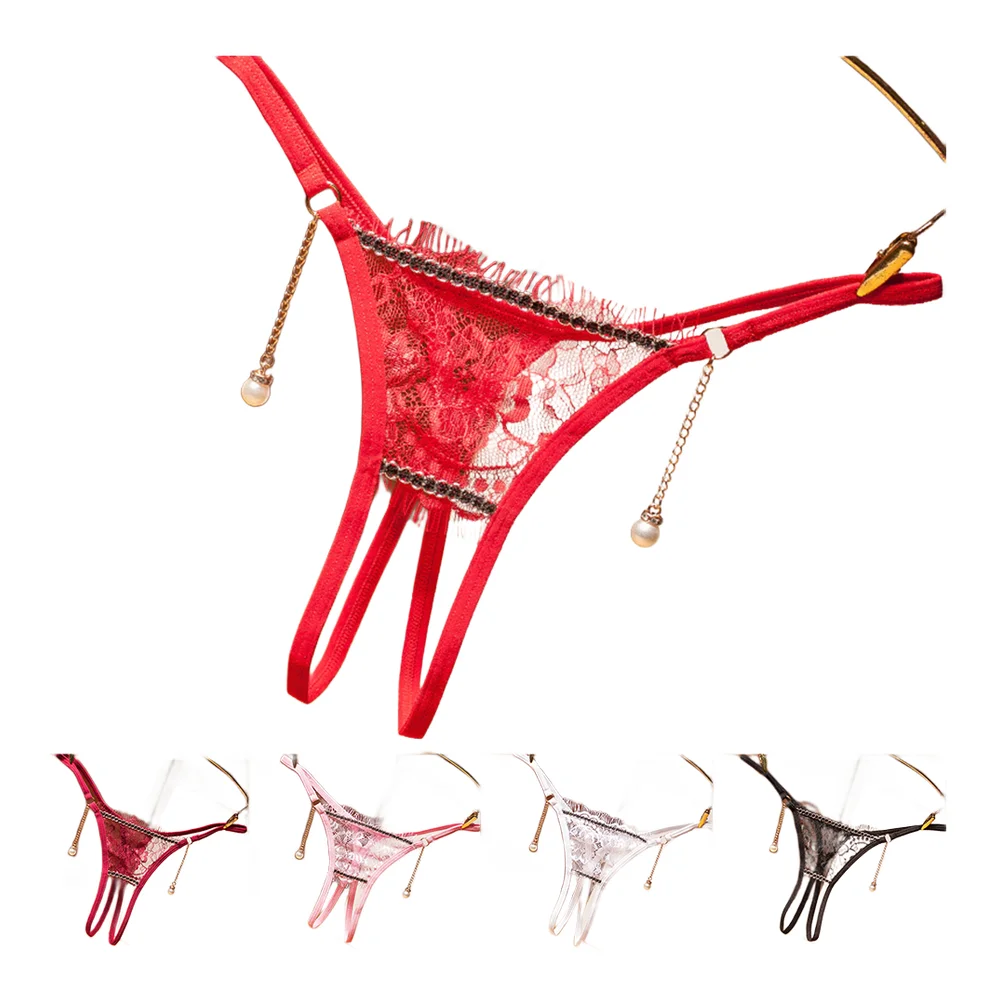 Sheer Sexy Lace Briefs Thong For Women Lingerie Crotchless Underwear With Pendant Decor Female G-strings
Sheer Sexy Lace Briefs Thong For Women Lingerie Crotchless Underwear With Pendant Decor Female G-strings