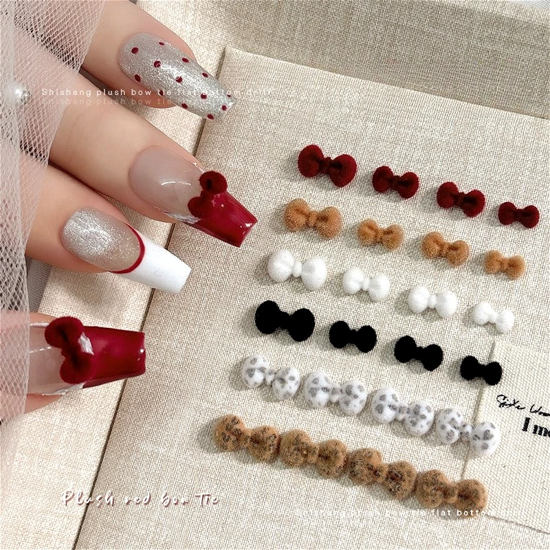 Cute Mini Leopard Velvet Bow Plush Fluffy Bowknot Heart White Black Ribbon Winter Nail Art Decorations DIY Manicure Accessories
Cute Mini Leopard Velvet Bow Plush Fluffy Bowknot Heart White Black Ribbon Winter Nail Art Decorations DIY Manicure Accessories