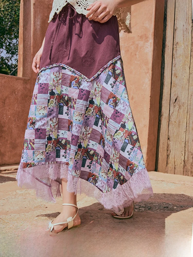 Two Tee Things Portuguese Fraance Summer New Vintage Patchwork Lace Print Irregular f Skirt High Waist Cotton A-Line S...
Two Tee Things Portuguese Fraance Summer New Vintage Patchwork Lace Print Irregular f Skirt High Waist Cotton A-Line S...