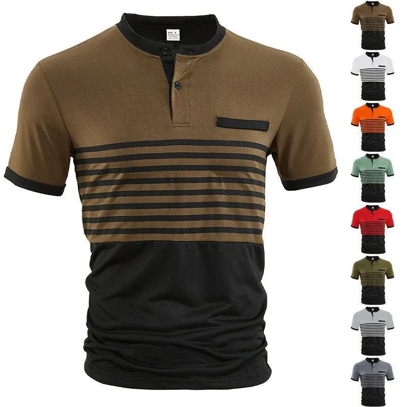 Black Shirt Men's Slim Fit Short Sleeve Striped Pattern Chest Pocket Golf Summer Cotton T Shirt Casual Lightweight High Quality
Black Shirt Men's Slim Fit Short Sleeve Striped Pattern Chest Pocket Golf Summer Cotton T Shirt Casual Lightweight High Quality