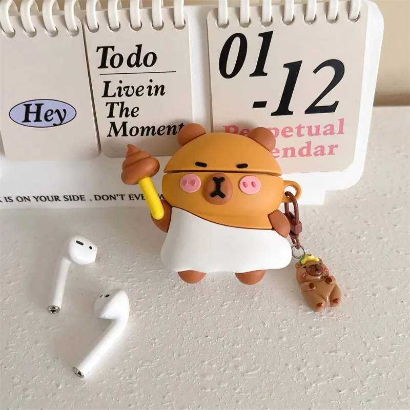 For AirPods 1 2 3 4 Pro 2 Case Cute 3D Cartoon Capybara Angle Silicone Wireless Earphone Protective Sleeve With pendant Cover
For AirPods 1 2 3 4 Pro 2 Case Cute 3D Cartoon Capybara Angle Silicone Wireless Earphone Protective Sleeve With pendant Cover
