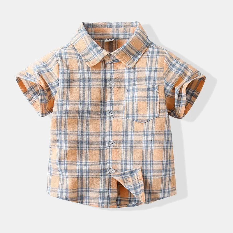 Summer Boys Shirt Short Sleeves Cotton Plaid Breathable Shirt Children's Lapels Casual Shirt
Summer Boys Shirt Short Sleeves Cotton Plaid Breathable Shirt Children's Lapels Casual Shirt