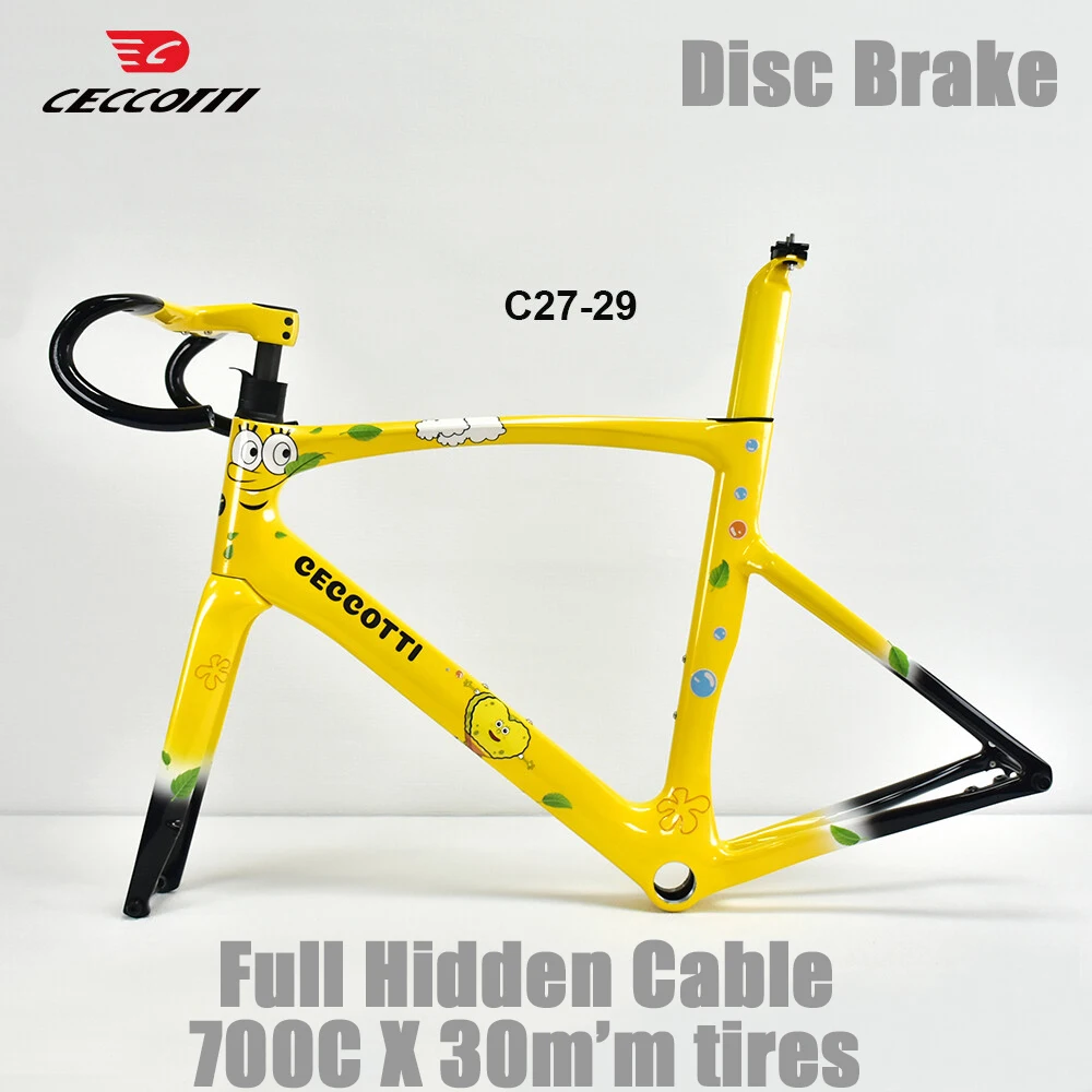 CECCOTTI RF27 model 3D Logo Carbon Frame Disc Brake Road Bike Frame Full Hidden Cable Bicycle Frameset
CECCOTTI RF27 model 3D Logo Carbon Frame Disc Brake Road Bike Frame Full Hidden Cable Bicycle Frameset