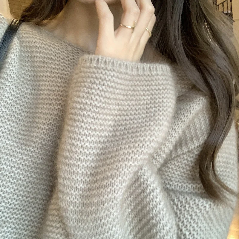 Новый стиль, осенне-зимний однотонный свитер, женская свободная верхняя одежда, джемперы, вязаный пуловер
Новый стиль, осенне-зимний однотонный свитер, женская свободная верхняя одежда, джемперы, вязаный пуловер