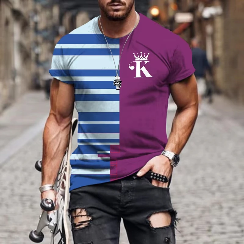 Hot Sell Summer Men T-shirt 3D Print Fashion K Letter Tops Tees Men Oversized Shirt Men Clothes Men Retro Short Sleeve Clothing
Hot Sell Summer Men T-shirt 3D Print Fashion K Letter Tops Tees Men Oversized Shirt Men Clothes Men Retro Short Sleeve Clothing