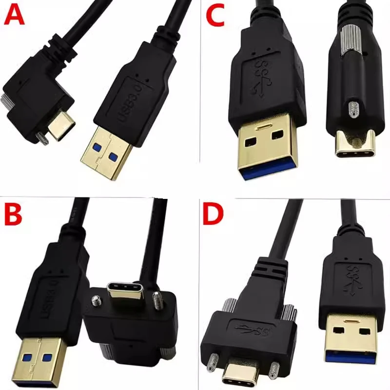 1pcs Gold plated 90°Angled USB3.1 Type-C Dual Screw Locking to Standard USB3.0 Data Cable 90 Degree for industry Camera 1m 2m 3m
1pcs Gold plated 90°Angled USB3.1 Type-C Dual Screw Locking to Standard USB3.0 Data Cable 90 Degree for industry Camera 1m 2m 3m