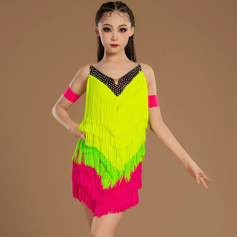 High-End Ballroom Dance Professional Dress Colorful Fringed Diamond Dresses Girls Chacha Latin Dance Competition Dress SL12559
High-End Ballroom Dance Professional Dress Colorful Fringed Diamond Dresses Girls Chacha Latin Dance Competition Dress SL12559