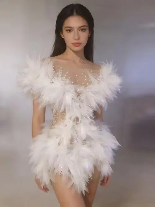 White Outfits For Women Feather Mesh See Through Show Girl Costumes Dj Ds Dance Wear
White Outfits For Women Feather Mesh See Through Show Girl Costumes Dj Ds Dance Wear
