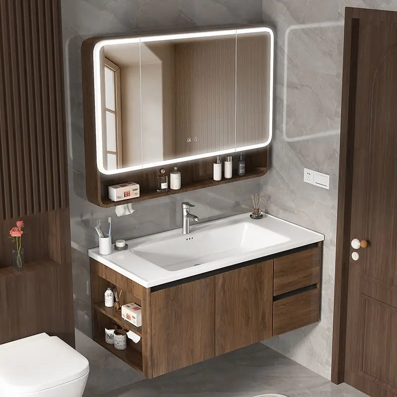 Oak Bathroom Cabinet Ceramic Integrated Basin Double Drawer Thickened Aluminum Alloy Bathroom Vanity Combination Ceramic Basin
Oak Bathroom Cabinet Ceramic Integrated Basin Double Drawer Thickened Aluminum Alloy Bathroom Vanity Combination Ceramic Basin