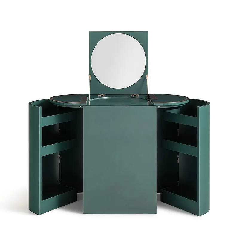 Простой светлый роскошный зеленый складной зеркальный комод Huacui, современный высококачественный комод для спальни
Простой светлый роскошный зеленый складной зеркальный комод Huacui, современный высококачественный комод для спальни