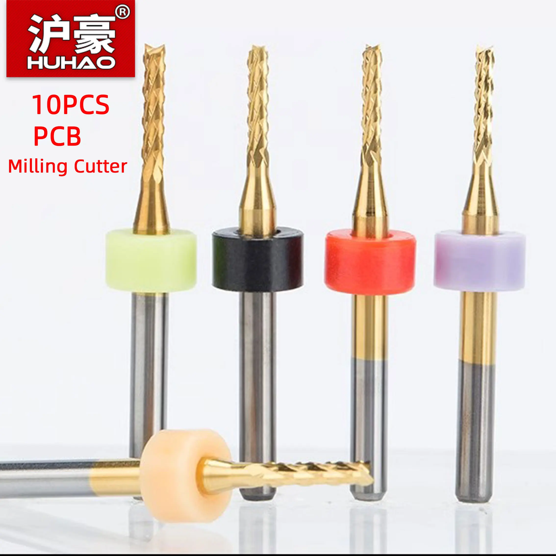 HUHAO 10pcs TiN Coated PCB Milling Cutter Set CNC Router Bit 3.175mm Shank Carbide End Mill for PCB Machine Milling Tools
HUHAO 10pcs TiN Coated PCB Milling Cutter Set CNC Router Bit 3.175mm Shank Carbide End Mill for PCB Machine Milling Tools