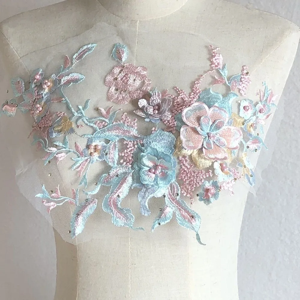 19 Color 3D Beaded Pearls Floral Embroidered Lace Fabric DIY Sew Patches Clothing Decoration Evening Dress Accessories Material
19 Color 3D Beaded Pearls Floral Embroidered Lace Fabric DIY Sew Patches Clothing Decoration Evening Dress Accessories Material