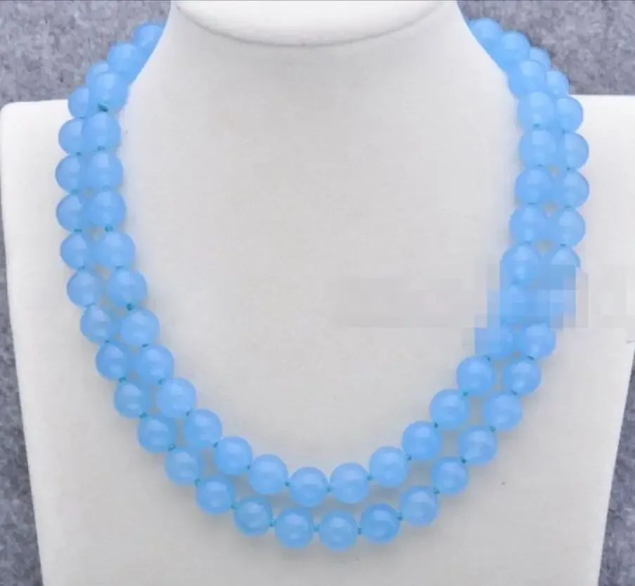 Handmade 10mm natural light blue emerald Bead Necklace 32 "AAA
Handmade 10mm natural light blue emerald Bead Necklace 32 "AAA
