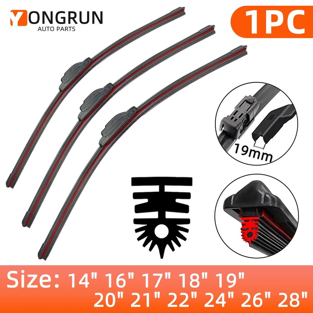 YONGRUN, 1 шт., стеклоочиститель 14 дюймов, 16 дюймов, 18 дюймов, 19 дюймов, 20 дюймов, 22 дюйма, 24 дюйма, 26 дюймов, 28 дюймов, лобовое стеклоочиститель автомобиля, 11 слоев, резиновая полоса, подходит для щеток стеклоочистителя 19 мм
YONGRUN, 1 шт., стеклоочиститель 14 дюймов, 16 дюймов, 18 дюймов, 19 дюймов, 20 дюймов, 22 дюйма, 24 дюйма, 26 дюймов, 28 дюймов, лобовое стеклоочиститель автомобиля, 11 слоев, резиновая полоса, подходит для щеток стеклоочистителя 19 мм