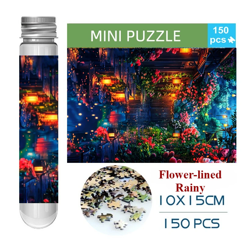 150PCS Mini Test Tube Flower-lined Rainy Street Difficult Jigsaw Puzzle Decompression Toys Game Family Educational Toys
150PCS Mini Test Tube Flower-lined Rainy Street Difficult Jigsaw Puzzle Decompression Toys Game Family Educational Toys