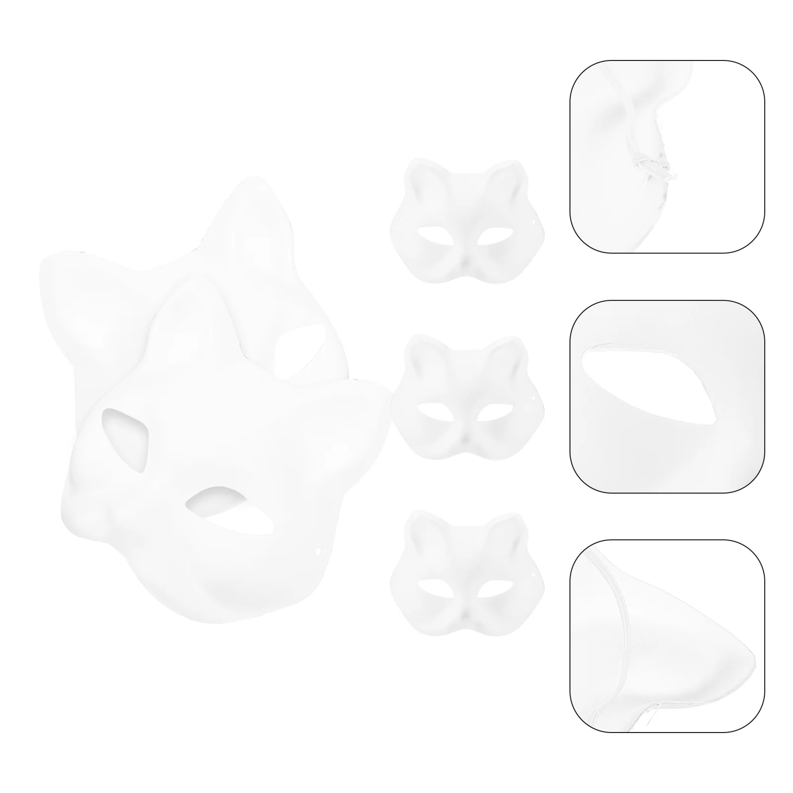 5 Pcs White Mask Woman Masks Face Eyes Cat Halloween Party DIY Paintable Amsk Cosplay Shoulder Strap
5 Pcs White Mask Woman Masks Face Eyes Cat Halloween Party DIY Paintable Amsk Cosplay Shoulder Strap