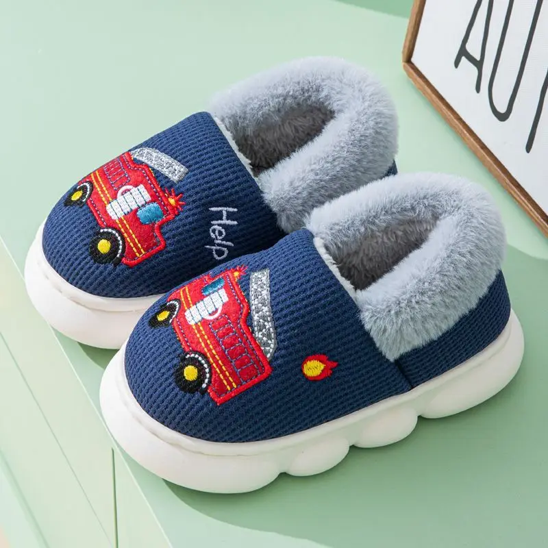 Kids Winter Slippers Closed Back Boys Home Anti Slip Plush Cotton Shoes Cute Cartoon Car Design Warm Lining for Toddler
Kids Winter Slippers Closed Back Boys Home Anti Slip Plush Cotton Shoes Cute Cartoon Car Design Warm Lining for Toddler