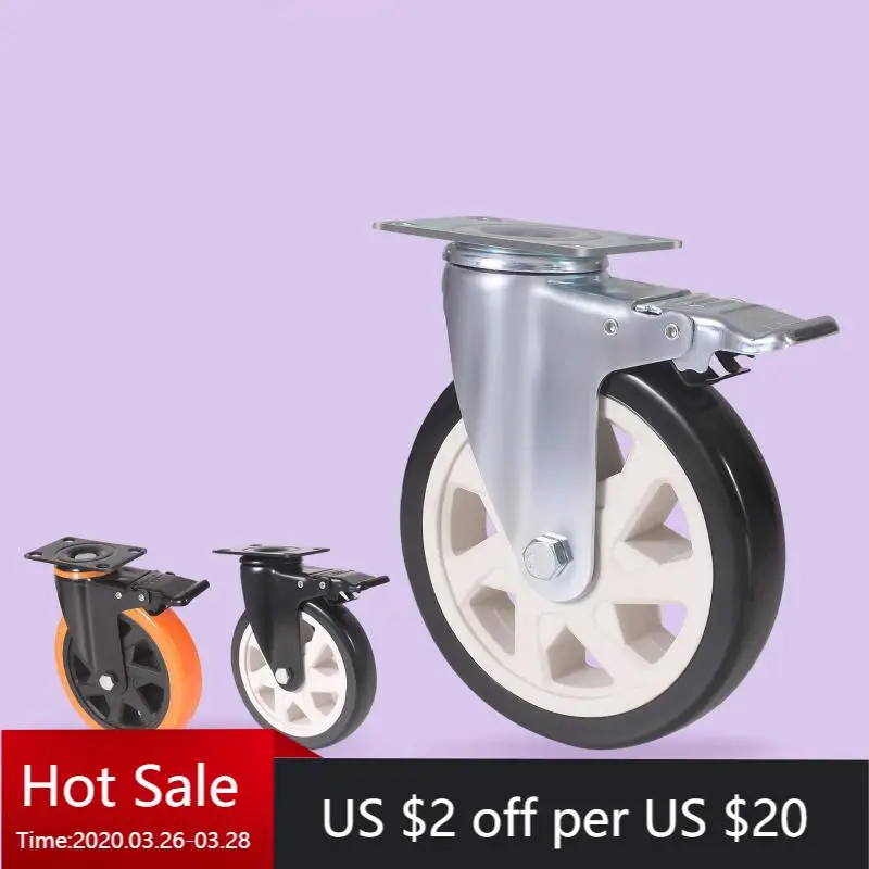 4 Pcs 6-inch Medium Duty Swivel Caster With Brake, Silent Tread Plate Wheels For Industrial Trolleys
4 Pcs 6-inch Medium Duty Swivel Caster With Brake, Silent Tread Plate Wheels For Industrial Trolleys