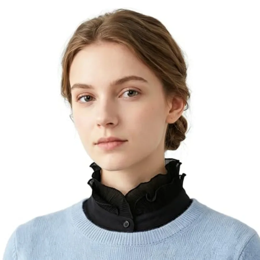 Oweisong Women Fake Collar and Cuffs Set Detachable Ruffled Dickey Collar Half Shirt Collar Inserts for Sweater Dress Blouse
Oweisong Women Fake Collar and Cuffs Set Detachable Ruffled Dickey Collar Half Shirt Collar Inserts for Sweater Dress Blouse